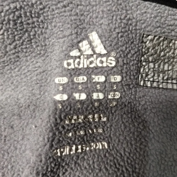 adidas Gray Half-Zip Pindot Sweatshirt with Black Stripes. - Picture 8 of 15